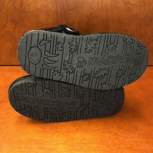Bearpaw Toddler Black Lined Comfy sz 9 Slip On - Picture 7 of 8